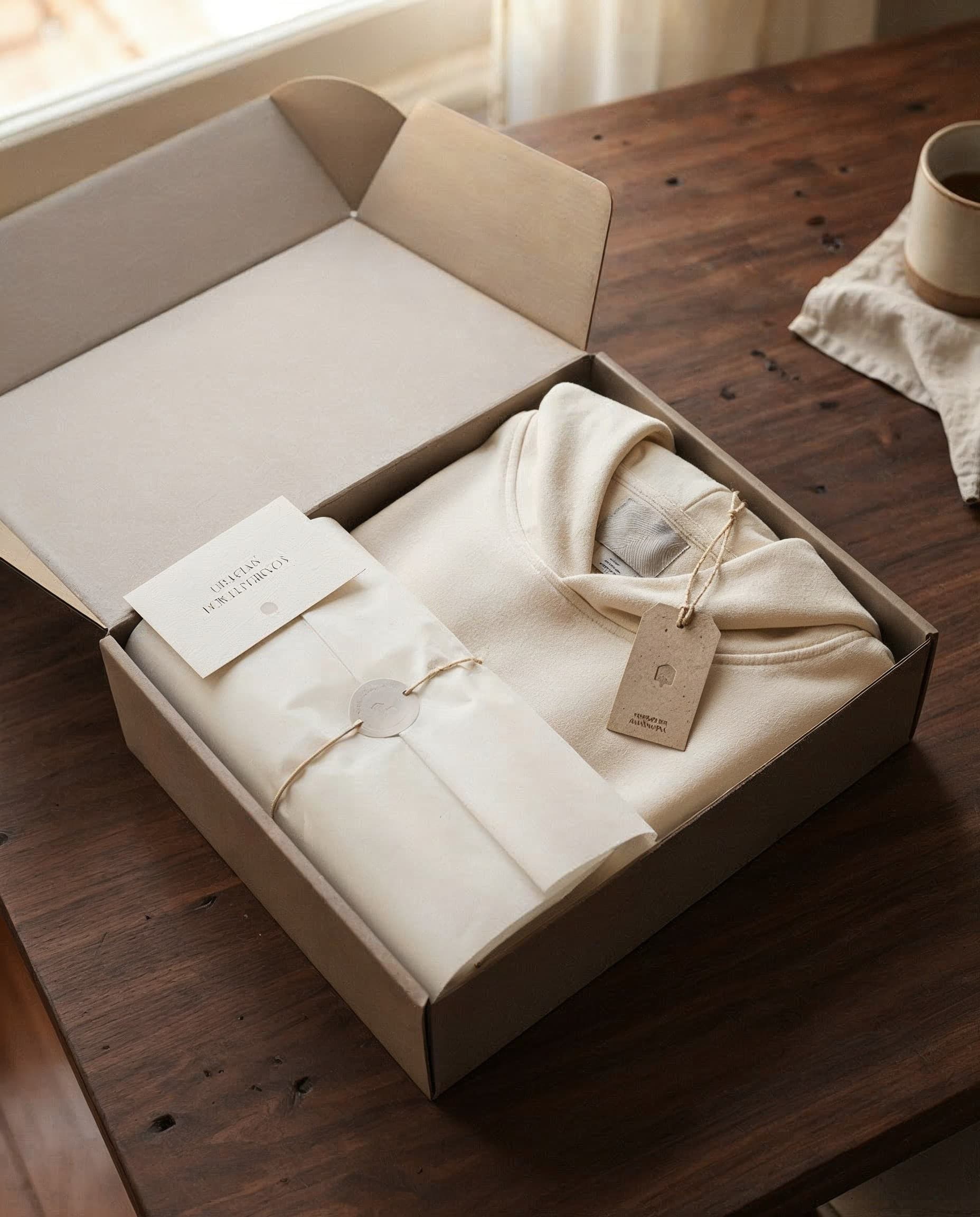 Concepto de packaging cálido y minimalista para ABRZO